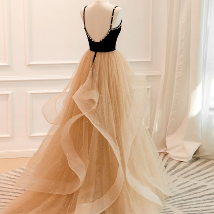 Prom Dresses,champagne Evening Dress, Style,..