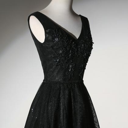 Prom Dresses,v-neck Prom Dress,black Party..