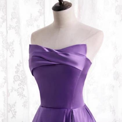Prom Dresses,satin Prom Dress ,purple Evening..