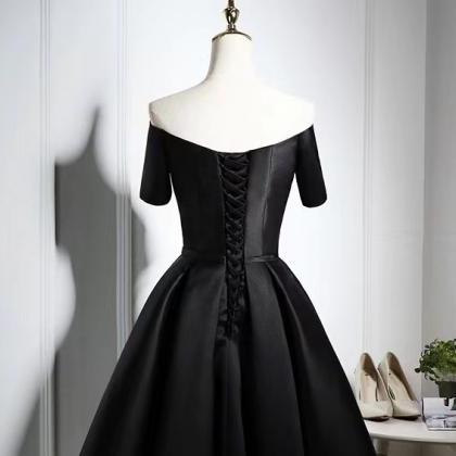 Homecoming Dresses,v-neck Evening Dress,black..