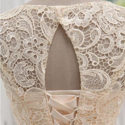 Homecoming Dresses,gorgeous Champagne Lace Ball..