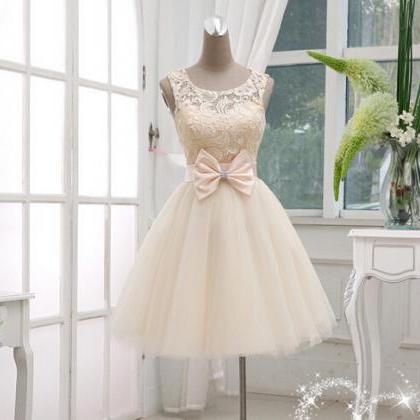 Homecoming Dresses,gorgeous Champagne Lace Ball..