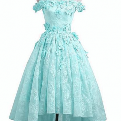 Homecoming Dresses,mint Green Lace Off Shoulder..