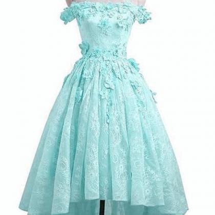 Homecoming Dresses,mint Green Lace Off Shoulder..