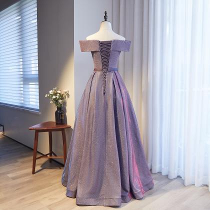 Prom Dresses,purple A Line Long Prom Dress