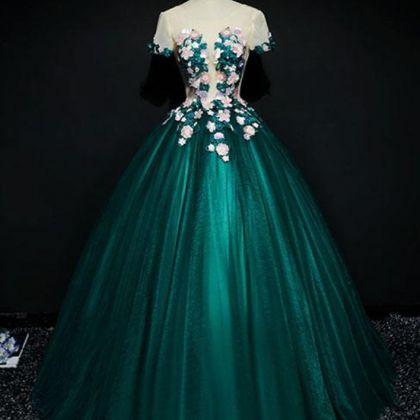 Prom Dresses,short Sleeves Fairy Tale Formal..