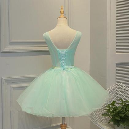 Homecoming Dresses,lovely Light Green Tulle Floral..