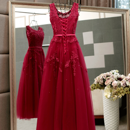 Prom Dresses,a-line Princess Scoop Neck Sleeveless..