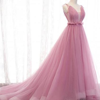 Prom Dresses,dusty Rose Princess Tulle Prom Dress..