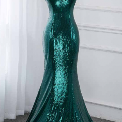 Prom Dresses,glitter Dark Green Mermaid Sequins..