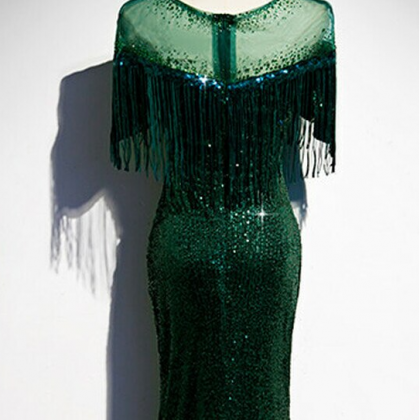 Prom Dresses,sequins Dark Green Prom Dress Mermaid..