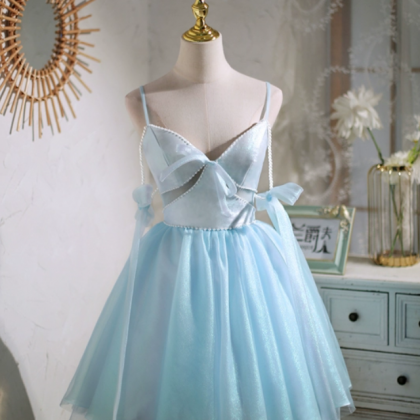 Homecoming Dresses,sky Blue Disney Halter Mini..