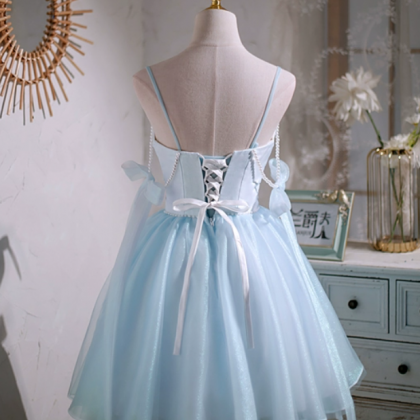 Homecoming Dresses,sky Blue Disney Halter Mini..