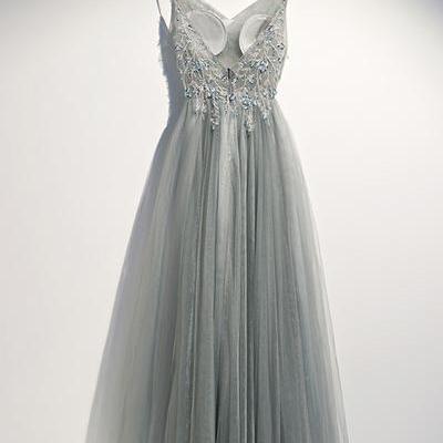 Prom Dresses,strapless Tulle Party Dress, Lace..