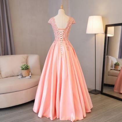 Prom Dresses,, V-neck Evening Dresses, Pink..