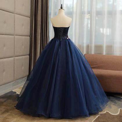 Prom Dresses, Tulle Strapless Party Dresses, Long..