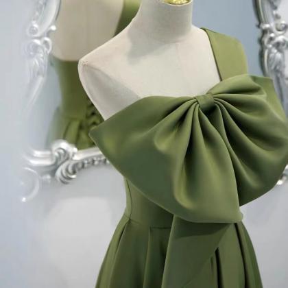 Prom Dresses,one Shoulder Evening Dress, Green..