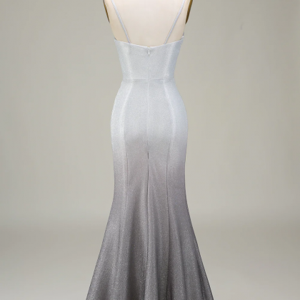Prom Dresses, Grey Mermiad Sparkly Prom Dress With..