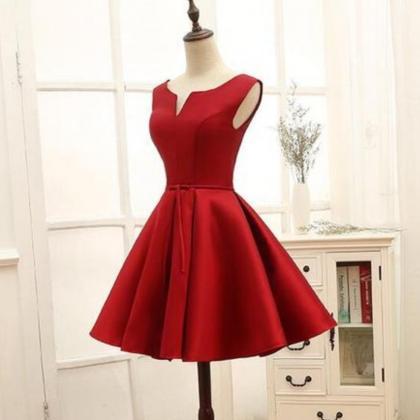 Homecoming Dresses, Adorable Red Short Party Satin..
