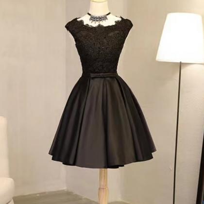 Homecoming Dresses,lace Short Little Black Dress..