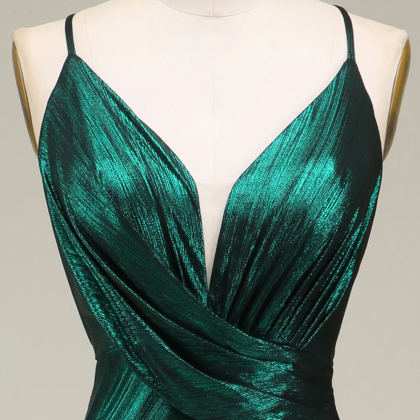 Prom Dresses, Mermaid Spaghetti Straps Dark Green..