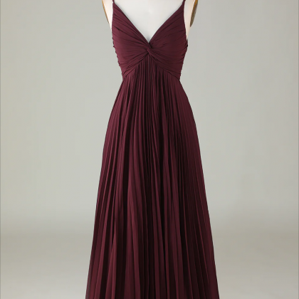 Prom Dresses, A-line Sleeveless Cabernet..