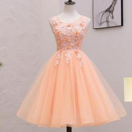 Homecoming Dresses,cute Pink Floral And Lace..