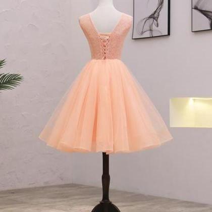 Homecoming Dresses,cute Pink Floral And Lace..