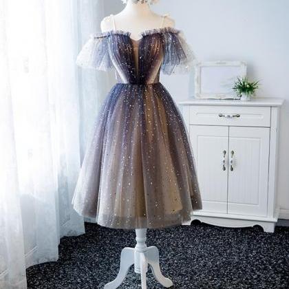 Homecoming Dresses,cute Tulle Sequins Short Prom..