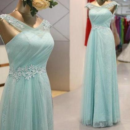 Charming Prom Dress Lace Tulle Evening Dress..