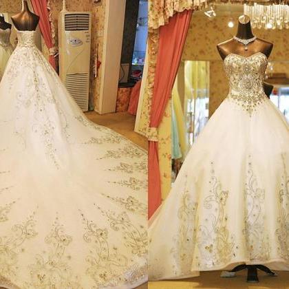 Floor-length Wedding Dress Luxury Wedding Dress..
