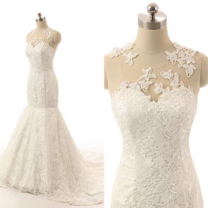 Sweetheart Lace Appliqué Mermaid Bridal Gown With..