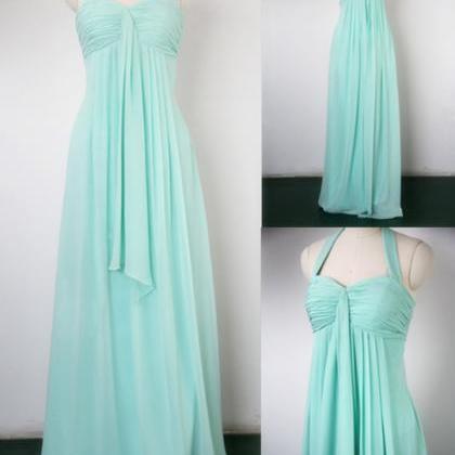Simple And Elegant Bridesmaid Dress,halter..