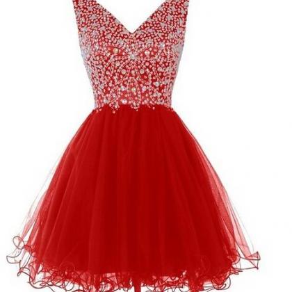 Tulle Homecoming Dress, Homecoming Dress,red..