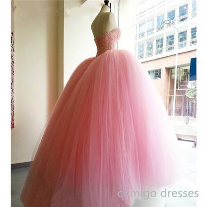 Pink Prom Dress,ball Gown Prom Dress,princess Prom..