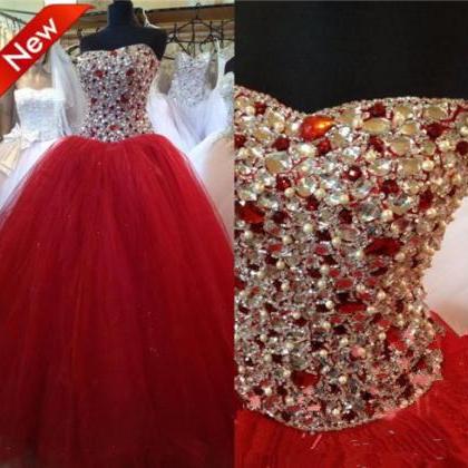 Red Prom Dress,ball Gown Prom Dress,princess Prom..