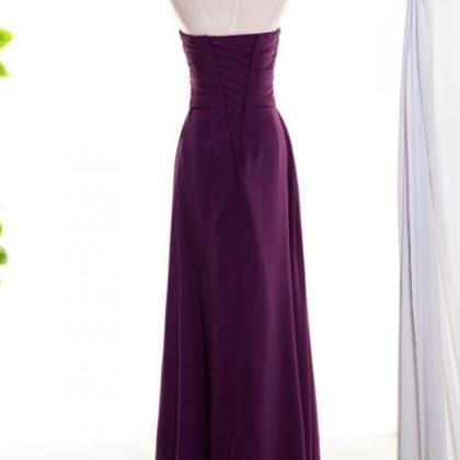 Strapless Sweetheart Ruched Beaded Chiffon A-line..