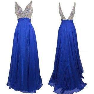 Backless Prom Gown,open Back Prom Dresses,royal..