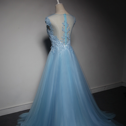 Prom Dresses,evening Dress,pretty Light Blue Tulle..