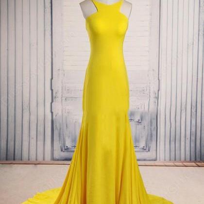 Prom Dresses,evening Dress,pretty Handmade Yellow..