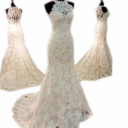 Wedding Dresses, Wedding Gown,vintage Halter Long..