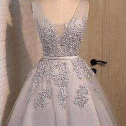 Prom Dresses,evening Dress,cute White A Line..