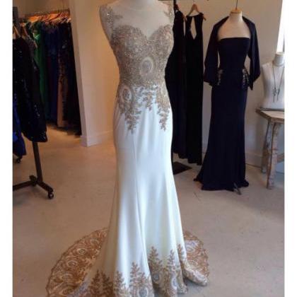 Prom Dresses,evening Dress,long White Prom Dress,..