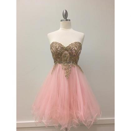 Homecoming Dresses, Pink Homecoming Dresses,tulle..