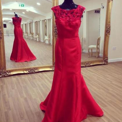Prom Dresses,evening Dress,red Prom Dress,lace..