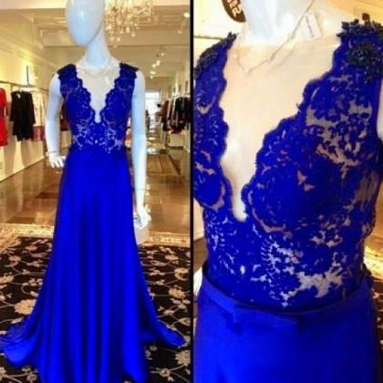 Prom Dresses,evening Dress,a Line Prom Gown,royal..