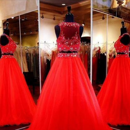Prom Dresses,evening Dress,2 Piece Prom Gown,two..