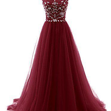 Prom Dresses,evening Dress,burgundy Prom..