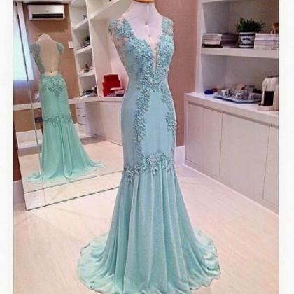 Prom Dresses,evening Dress,lace Prom Dresses,blue..