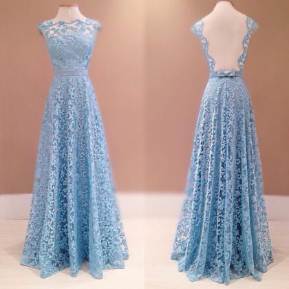 Prom Dresses,evening Dress,lace Prom Dresses,blue..